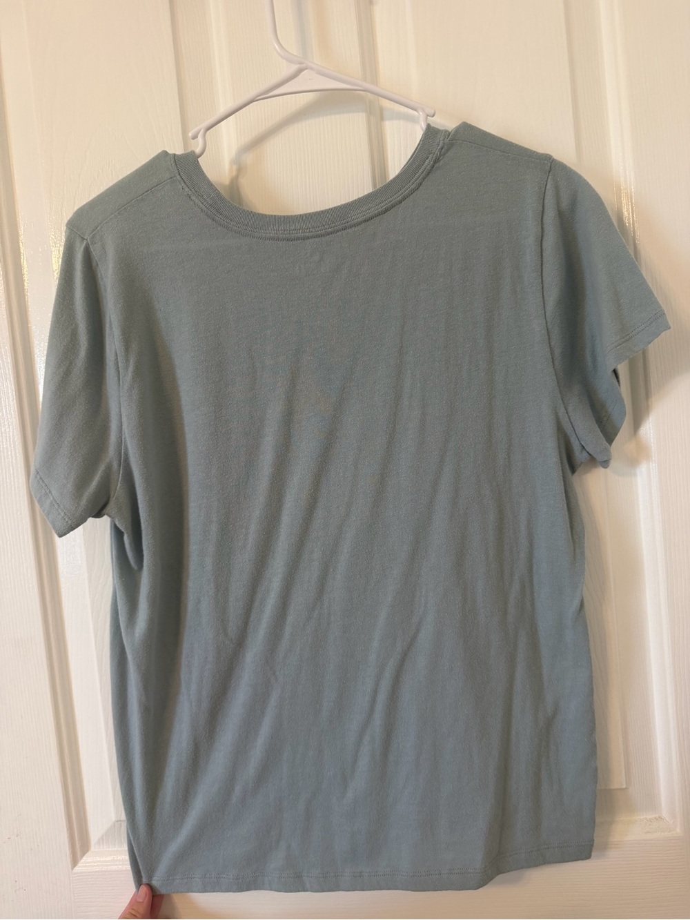 Hollister Crewneck Tee in Sage Blue with White Logo - Picture 3 of 5